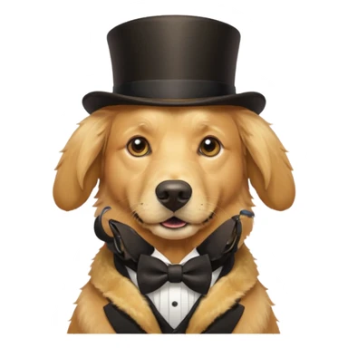 golden retriever gentleman sticker