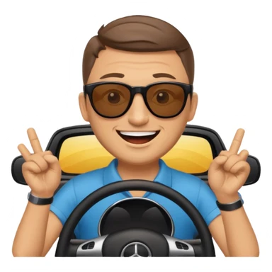 Tim Robinson with sunglasses, driving and singing sticker