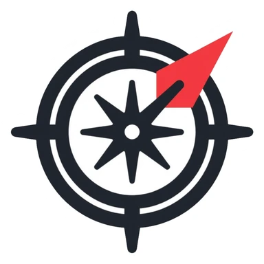 compass navigation tool with directional needle sticker