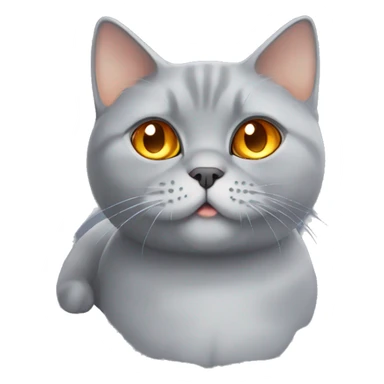 Grey British shorthair cat with big orange eyes looking adorable sticker