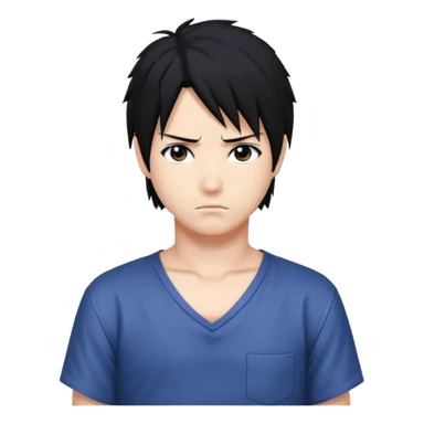 Sasuke. White low cut shirt, sticker