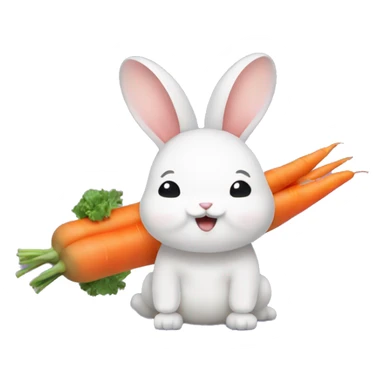 petit lapin mange une carotte sticker