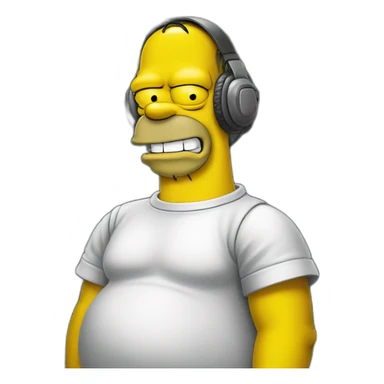 Homer Simpson with AC/DC shirt sticker