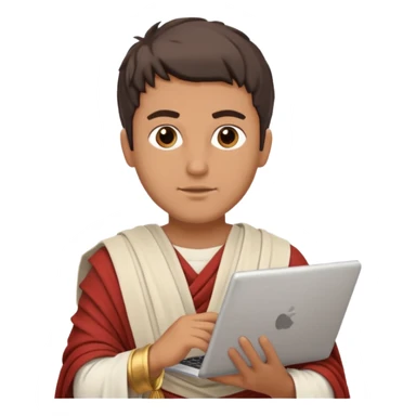 A man from ancient Greece learning greek online sticker