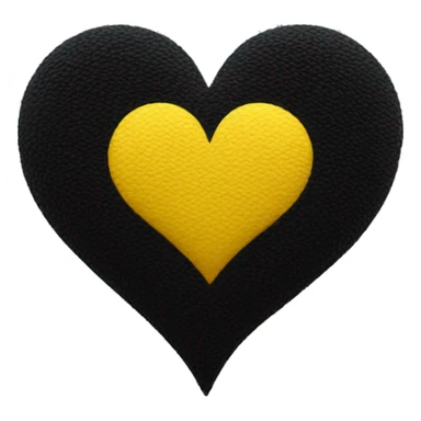 Half black and yellow heart sticker