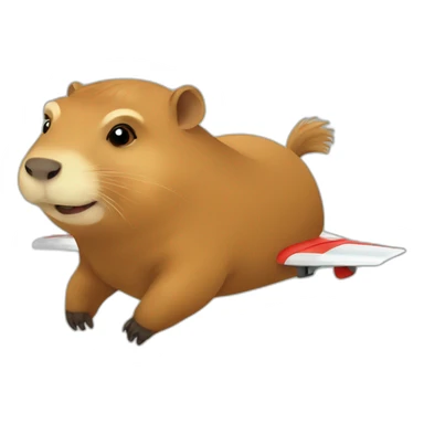 Capybara sur un avion sticker