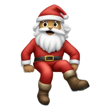 Santa on a rooftop  sticker
