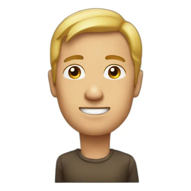 A men pointing at his left chin sticker