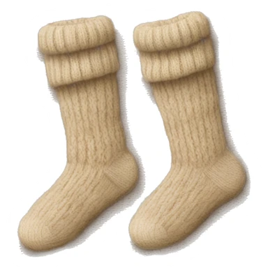 Pair of knitted beige socks sticker