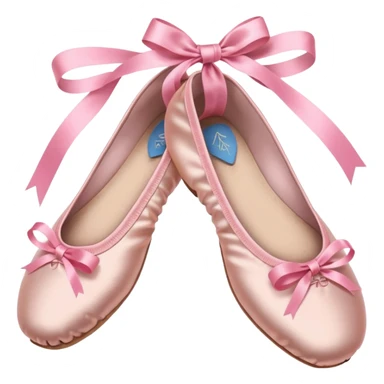 side view ballet shoes with ribbons sticker
