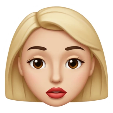 emoji sucking its lips in with one eyebrow up and the other one down sticker