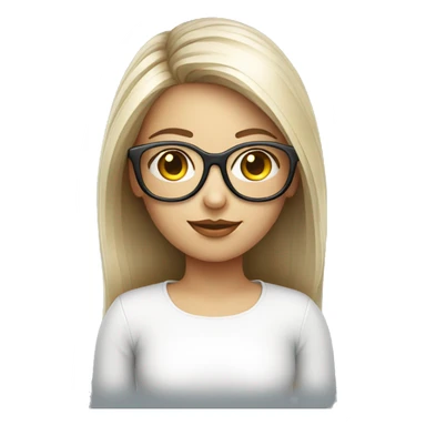 UX/UI designer girl with white optical glasses sticker