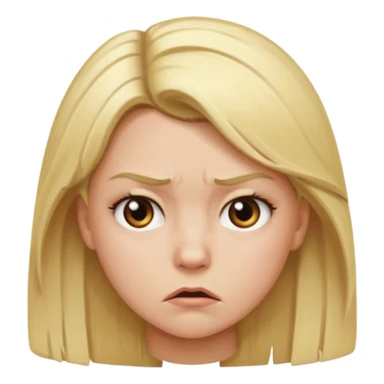 girl with blonde hair frowning aggressively  sticker