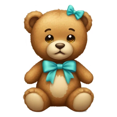 little Teddy Bear wearing a bow sticker