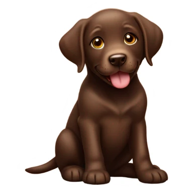 Chocolate lab puppy celebrating success with bone sticker