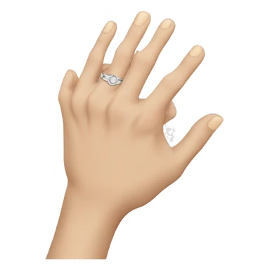 hand holding up ring and middle sticker