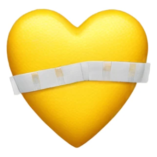 Yellow heart with Band-Aid sticker