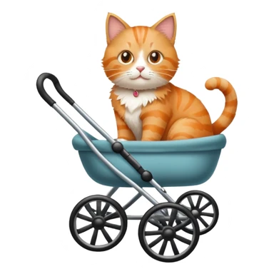 Cat in a stroller sticker