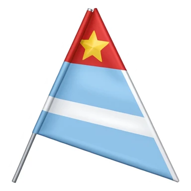 A horizontal flag with a light blue top (2/3 height), a white stripe (1/6), and a red stripe (1/6). Optional: three yellow stars in a downward triangle in the top-left corner. sticker