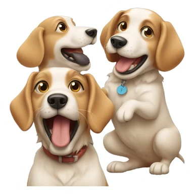 Dogs ticking each other  sticker