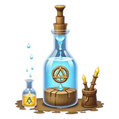 human rune alchemist catching dripping moonlight in bottle sticker