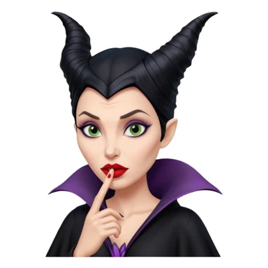 Maleficent puckering lips sticker