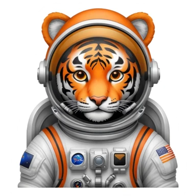 Tiger astronaut with spacesuit and helmet sticker