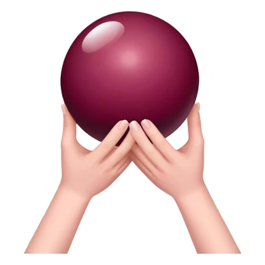 Burgundy color magic ball in your hands sticker