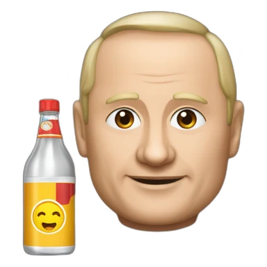 Vladimir Poutine avec une bouteille sticker