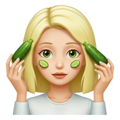 Girl get her her hair done with cucumbers on her eyes sticker