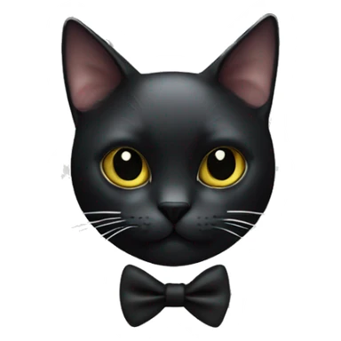 Black cat with black bowtie with pattern of skull and crossbones sticker