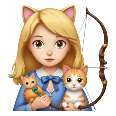 Bow with girl and cat  sticker