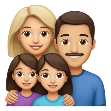 Light skin Hispanic family of 6 mom, dad, two 20 yr old daughters, 20 year old son, and 10 year old daughter sticker