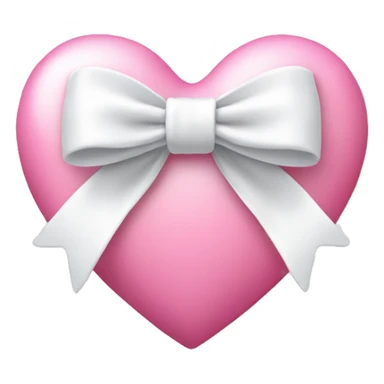 Pink heart with white bow on it  sticker