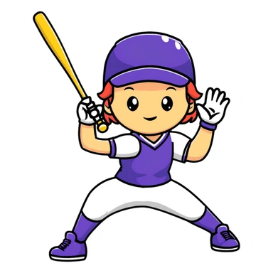 Girl playing softball sticker