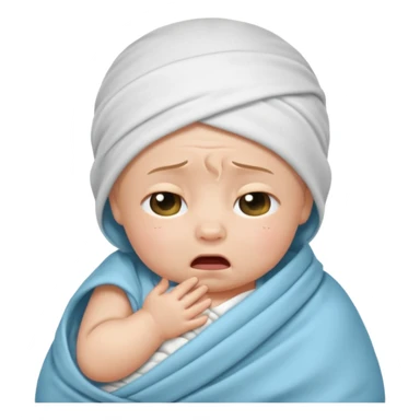 a baby swaddled crying sticker