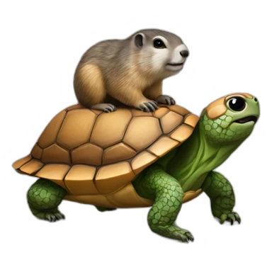 marmote sur une tortue sticker