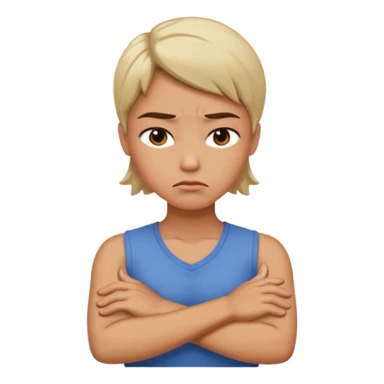 Pouting emoji arms crossed sticker