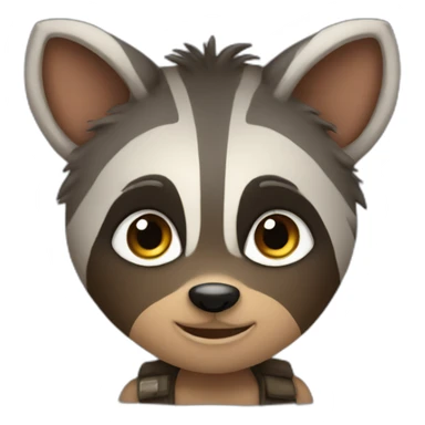 little boy on a raccoon sticker