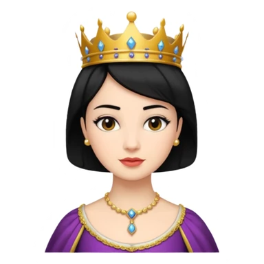 short black hair queen sticker