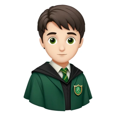 lorenzo zurzolo is Theodore Nott in harry potter, wear hogwarts slytherin uniform sticker