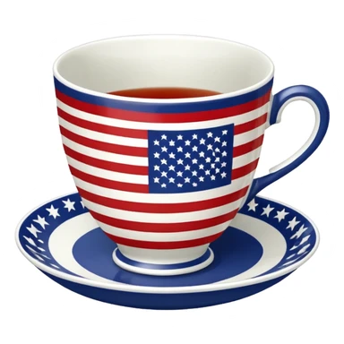 Us flag teacup sticker
