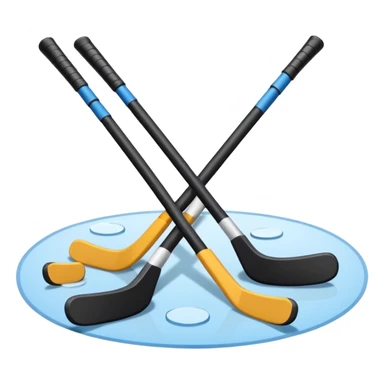 two hockey sticks crossing and a puck sticker