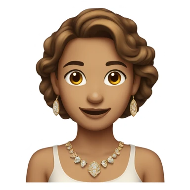 smiling girl with jewelry and brown hair and light skin sticker