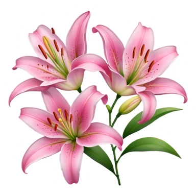 Pink lilies flowers sticker