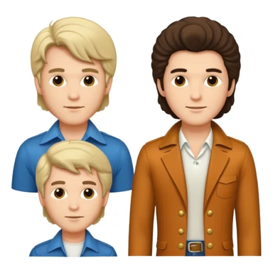 70s 80s men with hair style  sticker