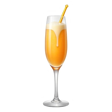 Mango Bellini in einem Sektglas mit viel sprudel sticker