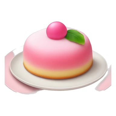 pink mochi cake on a plate sticker