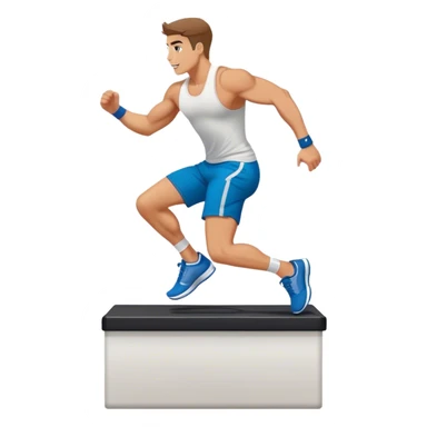 man jump onto plyo-box side-view sticker