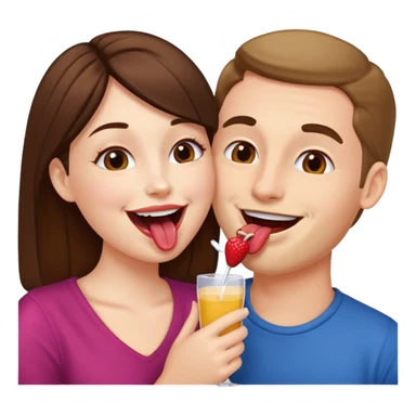 A woman licking a man happily sticker